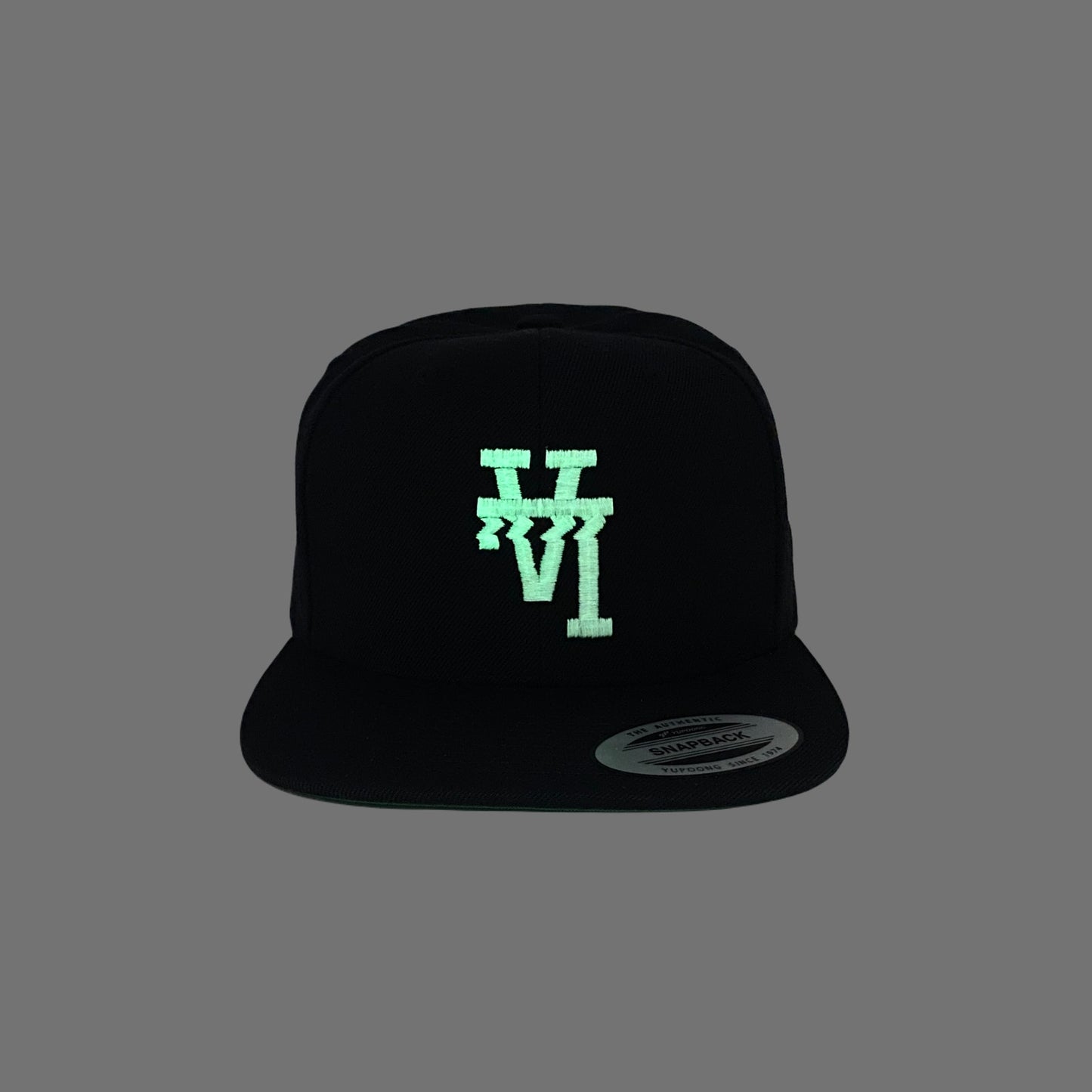 Los Angeles LA Wavy Upside Down Snapback Hat GLOW In The Dark