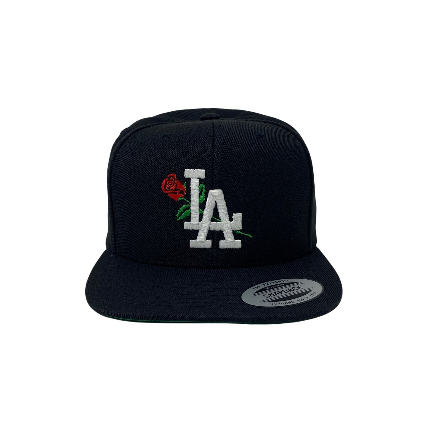 Los Angeles LA Rose Flower White Snapback Hat GLOW In The Dark