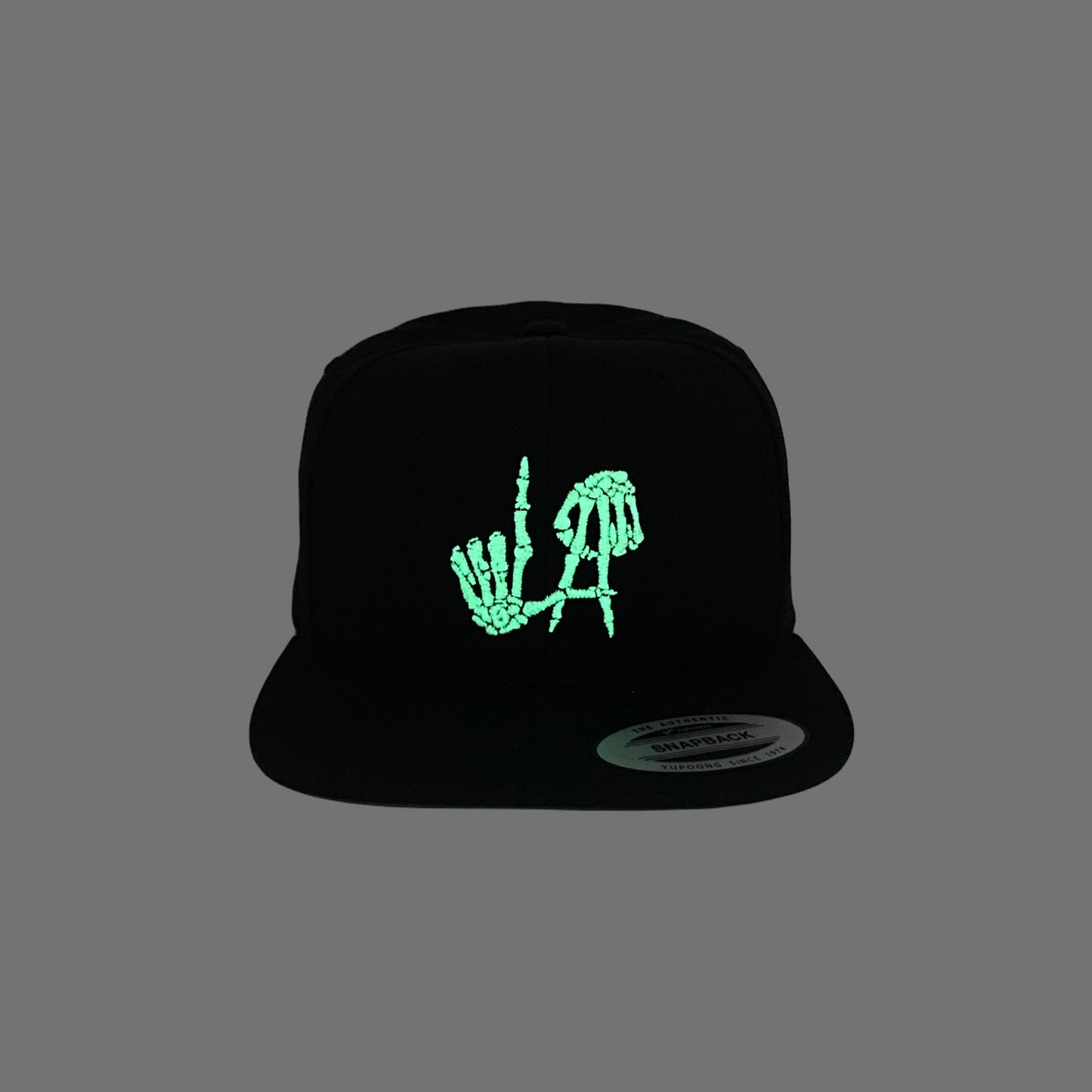 Los Angeles Bones Snapback Hat GLOW In The Dark