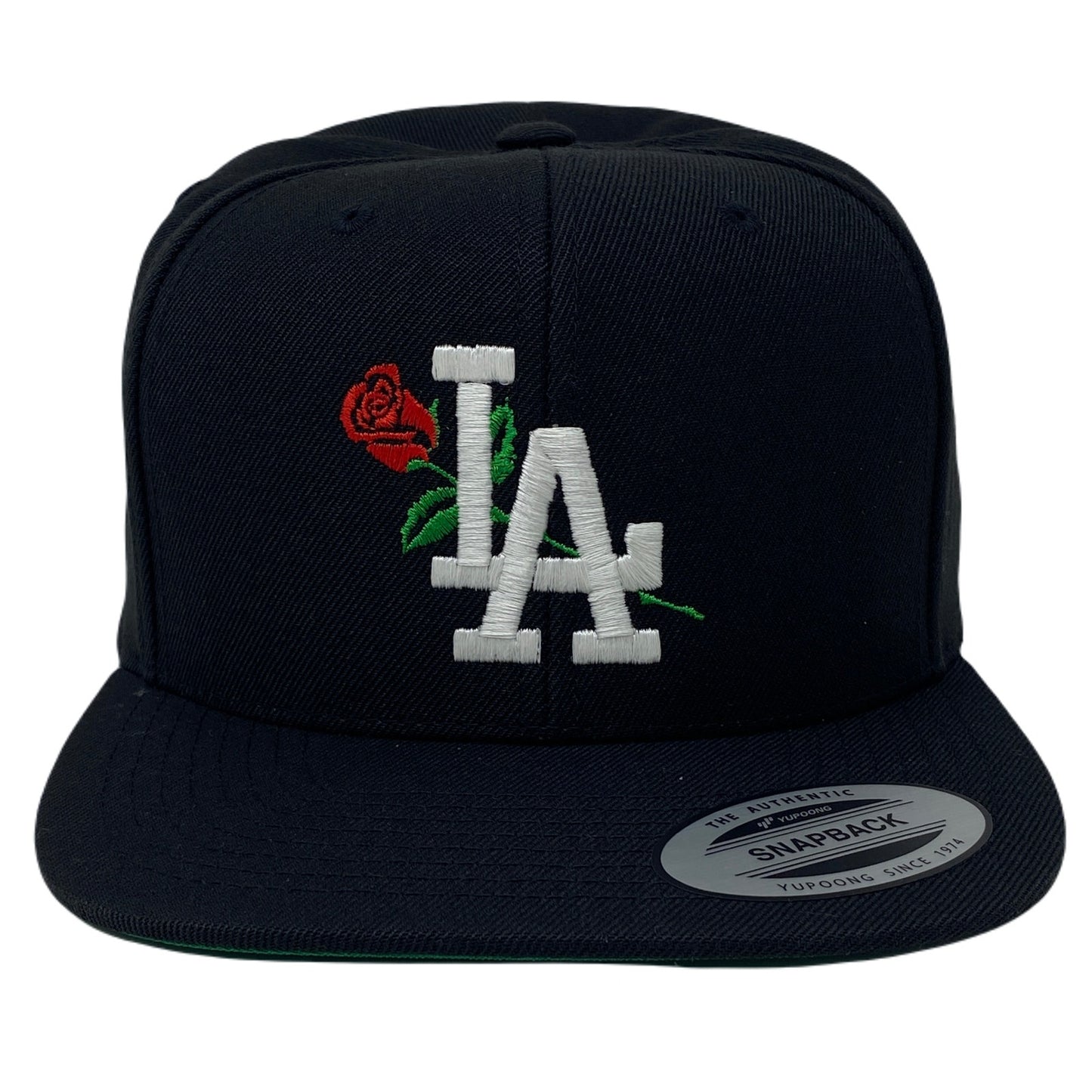 Los Angeles LA Rose Flower White Snapback Hat GLOW In The Dark