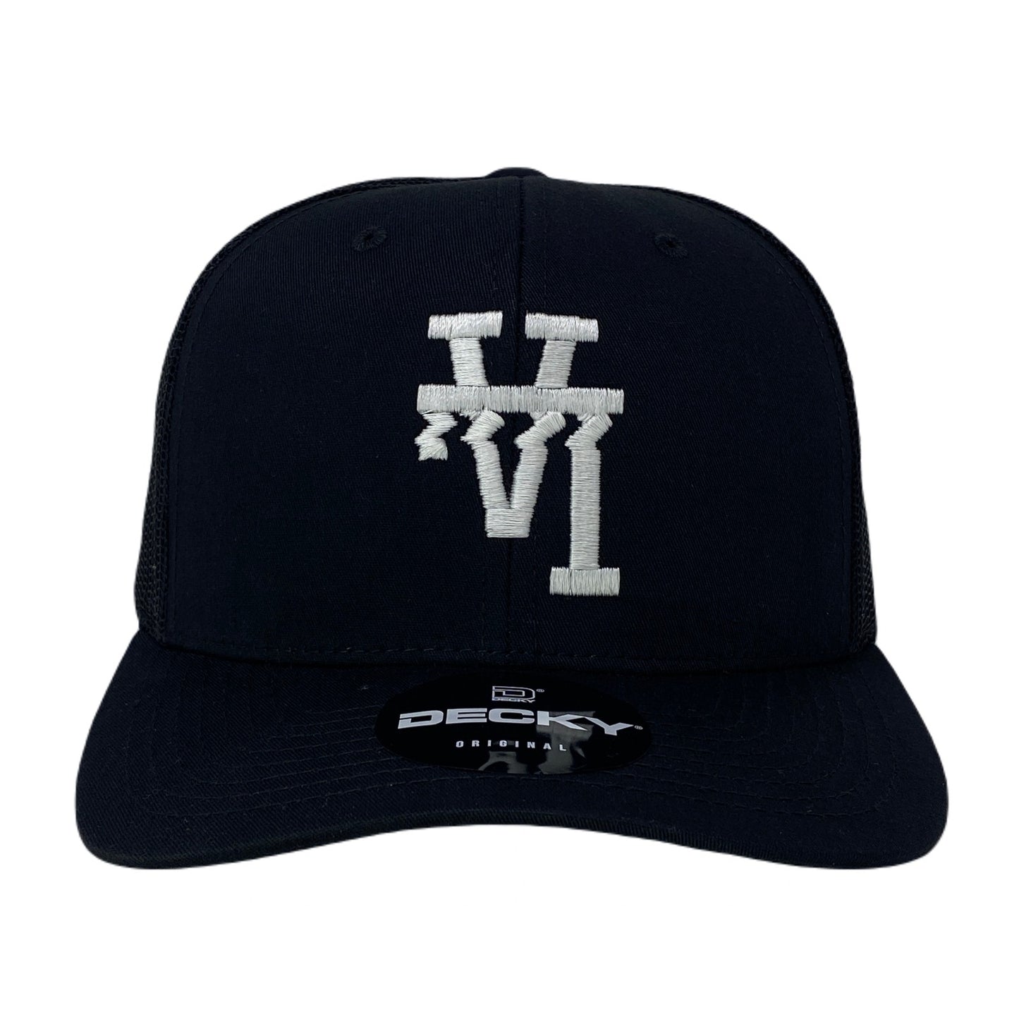 Los Angeles LA Wavy Upside Down Trucker Hat in Black GLOW In The Dark