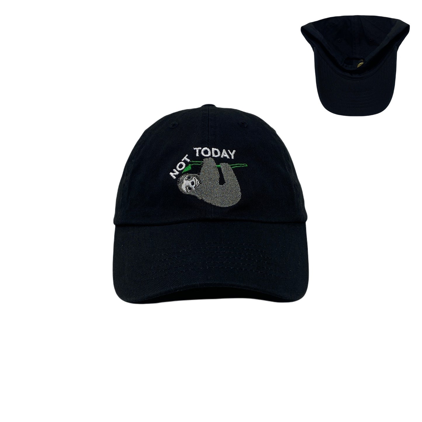 Not Today Dad Hat Sleepy Sloth Behavior Three Toed Sloth Bear Zoo Deadly Sin