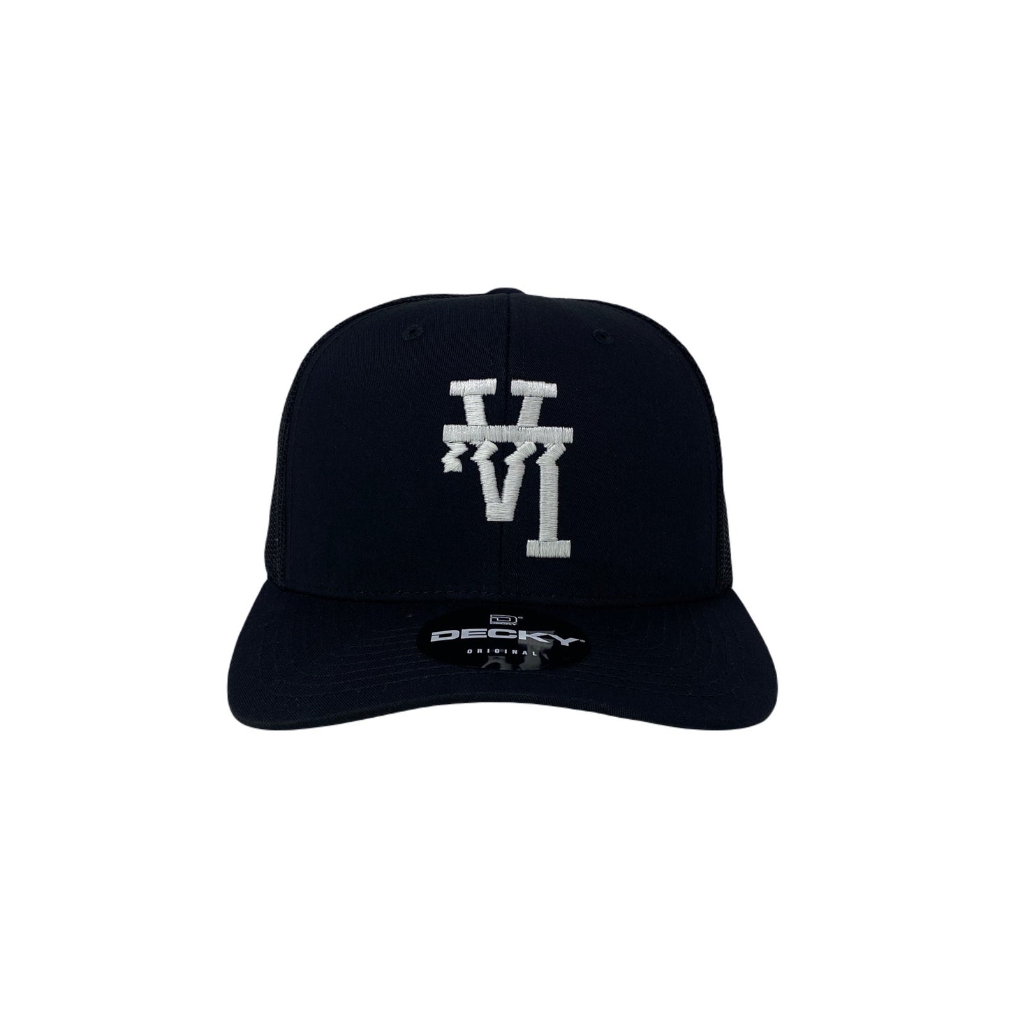 Los Angeles LA Wavy Upside Down Trucker Hat in Black GLOW In The Dark