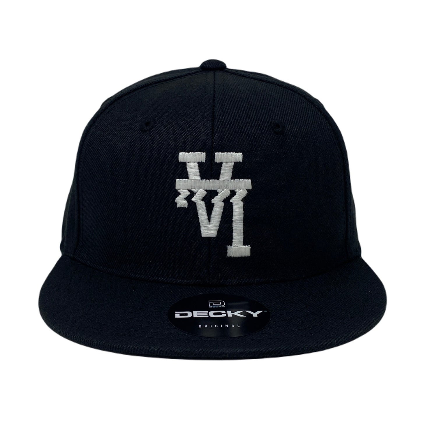 Los Angeles LA Wavy Upside Down Snapback Hat All Black GLOW In The Dark