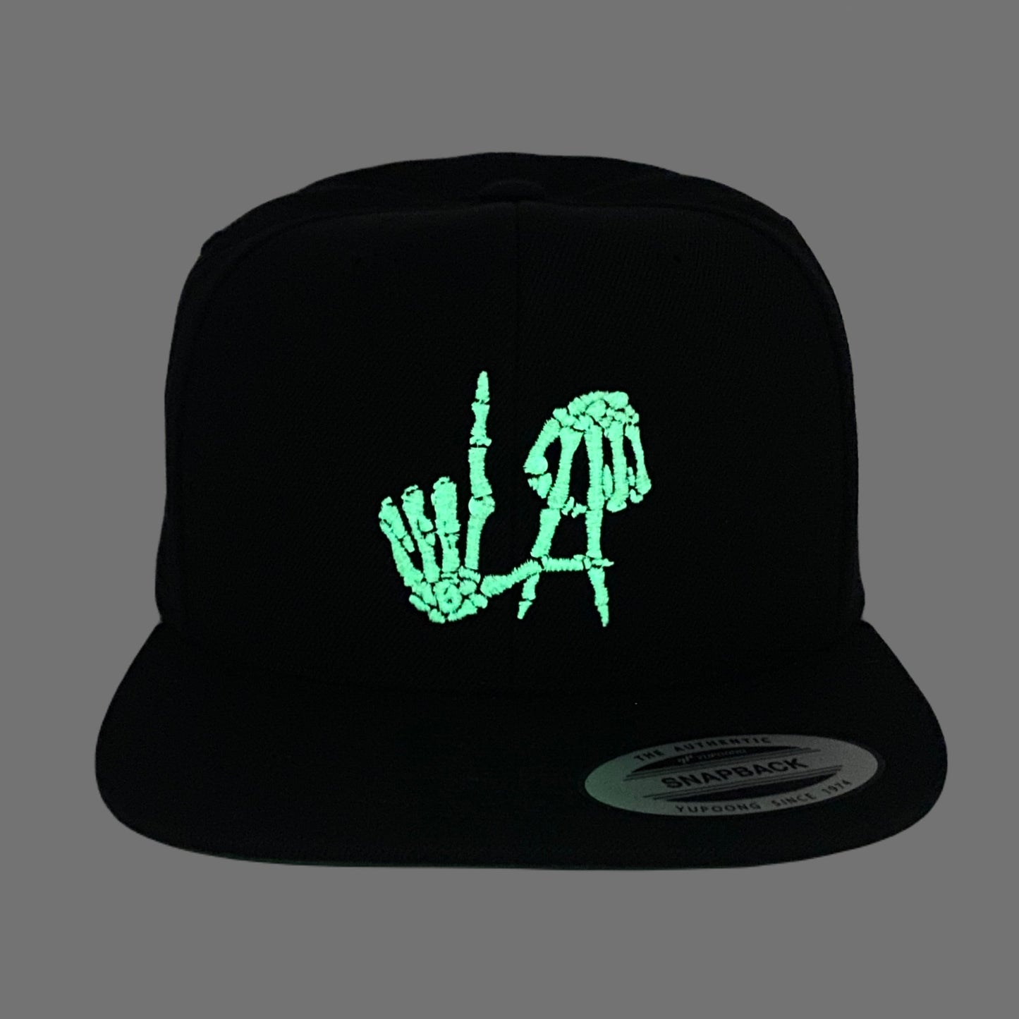 Los Angeles Bones Snapback Hat GLOW In The Dark