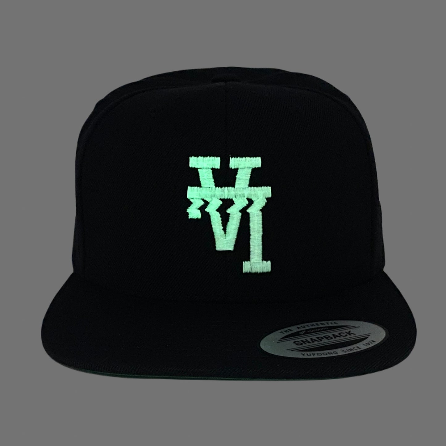 Los Angeles LA Wavy Upside Down Snapback Hat GLOW In The Dark