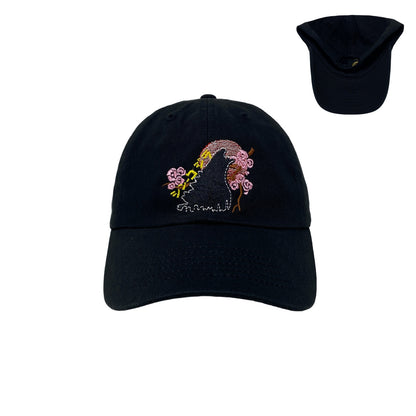 Godzilla Pink Japan Sakura Cherry Blossom Flowers Tokyo Blood Moon Dad Hat