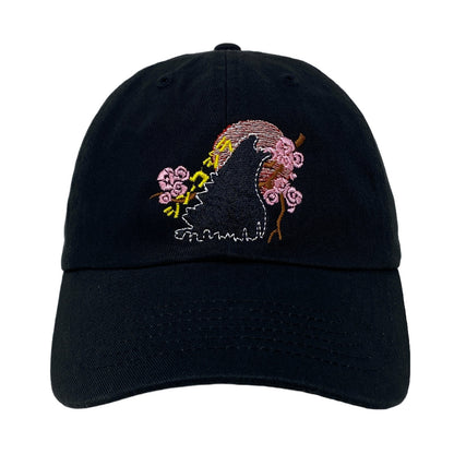 Godzilla Pink Japan Sakura Cherry Blossom Flowers Tokyo Blood Moon Dad Hat