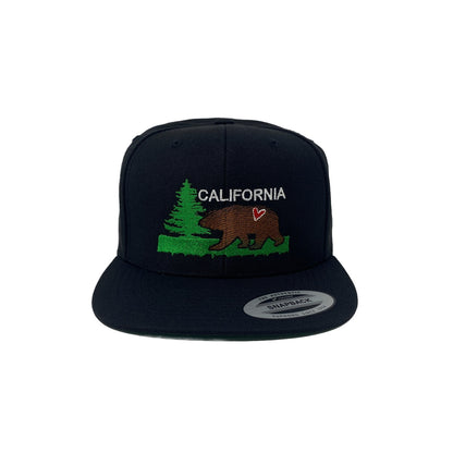 California Brown Bear CA Adventure Love Heart Tree Nature Wildlife Snapback Hat