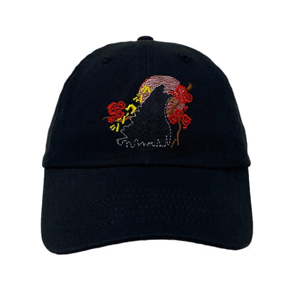 Godzilla Red Japan Sakura Cherry Blossom Flowers Tokyo Blood Moon Dad Hat