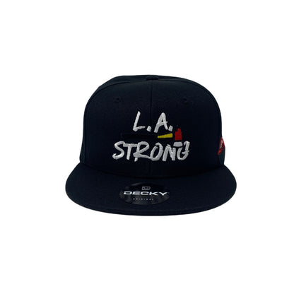 Los Angeles LA Strong Fire Rescue Axe Snapback Hat All Black