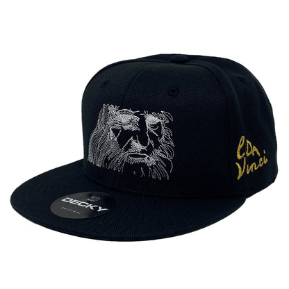 Leonardo Da Vinci Renaissance Man Mona Lisa Last Supper Painter Inventor Scientist Snapback Hat All Black