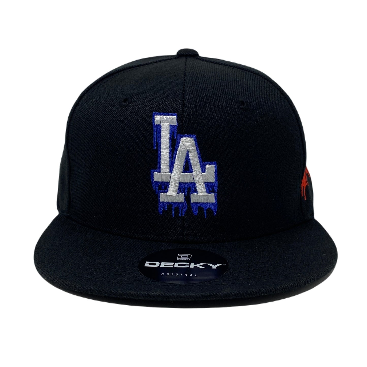 Los Angeles Drip (Red/White/Blue) Hands Snapback Hat All Black