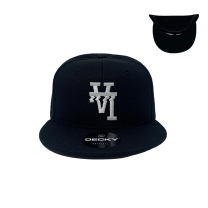 Los Angeles Wavy Upside Down Snapback Hat All Black