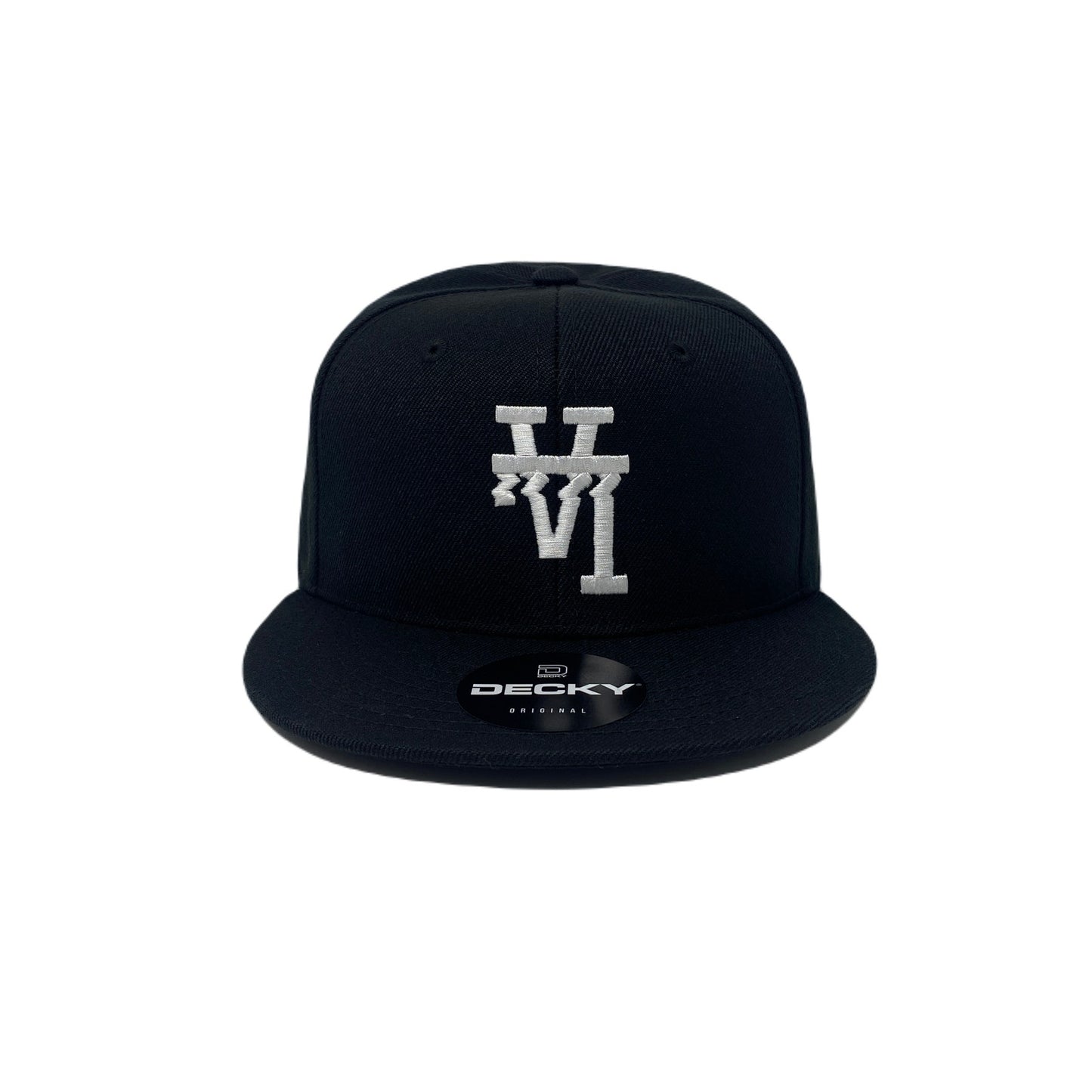 Los Angeles Wavy Upside Down Snapback Hat All Black