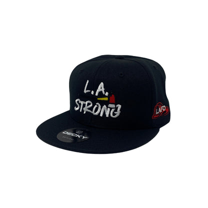 Los Angeles LA Strong Fire Rescue Axe Snapback Hat All Black