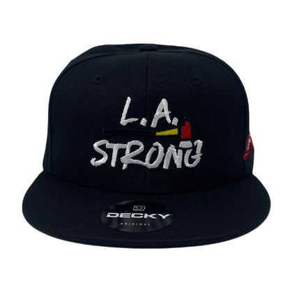 Los Angeles LA Strong Fire Rescue Axe Snapback Hat All Black