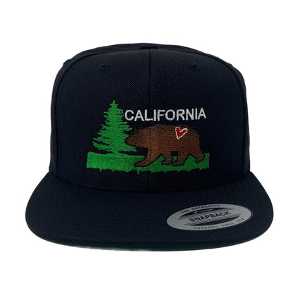 California Brown Bear CA Adventure Love Heart Tree Nature Wildlife Snapback Hat