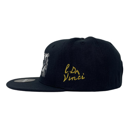 Leonardo Da Vinci Renaissance Man Mona Lisa Last Supper Painter Inventor Scientist Snapback Hat All Black