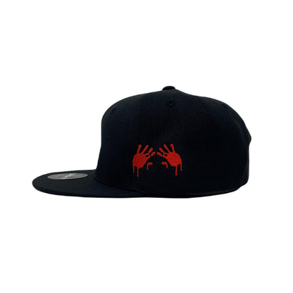 Los Angeles Drip (Red/White/Blue) Hands Snapback Hat All Black