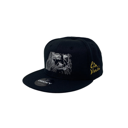 Leonardo Da Vinci Renaissance Man Mona Lisa Last Supper Painter Inventor Scientist Snapback Hat All Black