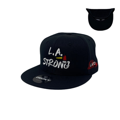 Los Angeles LA Strong Fire Rescue Axe Snapback Hat All Black