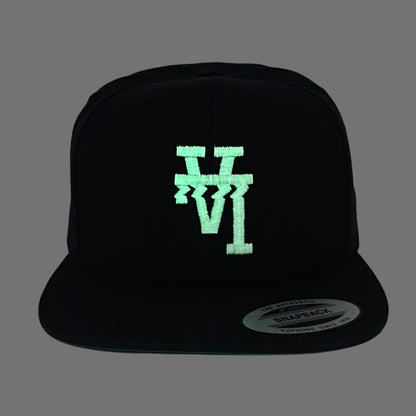Los Angeles LA Wavy Upside Down Snapback Hat GLOW In The Dark