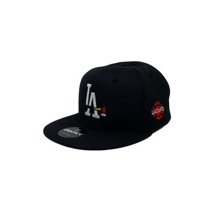 Los Angeles Fire Department 2 Snapback Hat All Black