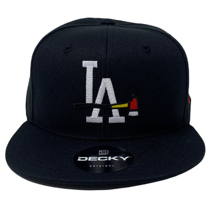 Los Angeles Fire Department Snapback Hat All Black