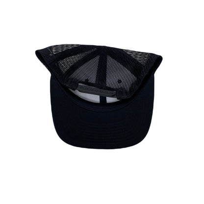 Los Angeles LA Rose Flower White Trucker Hat in Black