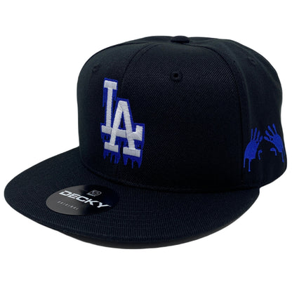 Los Angeles LA Drip (Blue) Bloody Hands Snapback Hat
