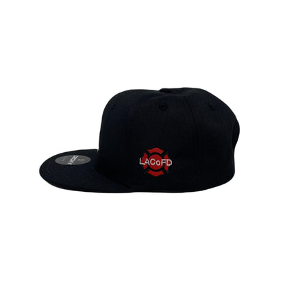 Los Angeles Fire Department 2 Snapback Hat All Black