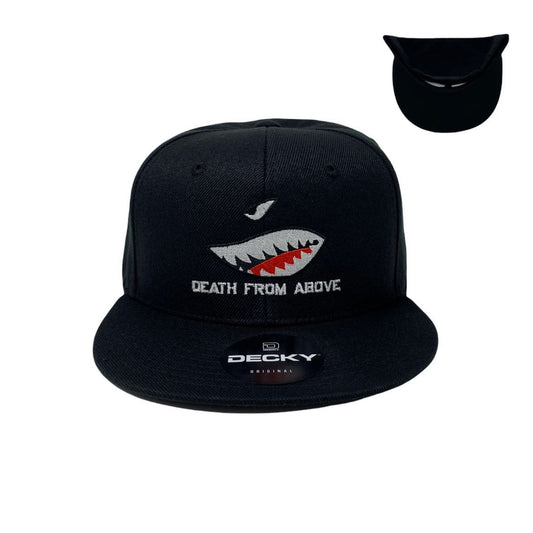 Shark Teeth Snapback Hat All Black