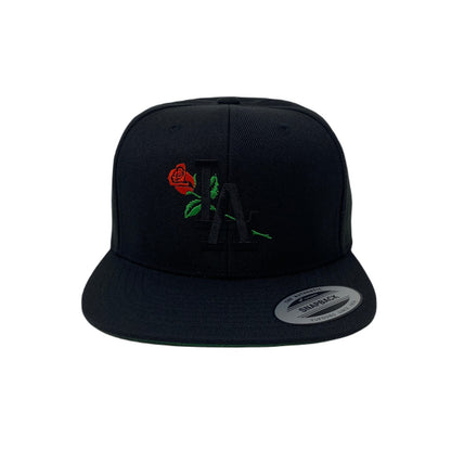 Los Angeles Rose Black Snapback Hat