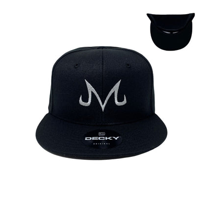 M White Simple Snapback Hat All Black