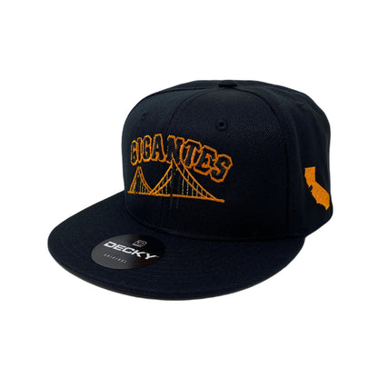 Gigantes California State Snapback Hat All Black