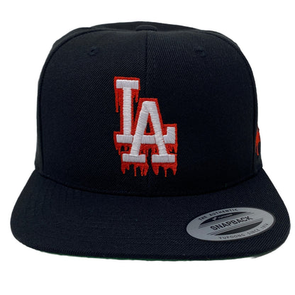 Los Angeles Drip (White/Red) Hands Snapback Hat