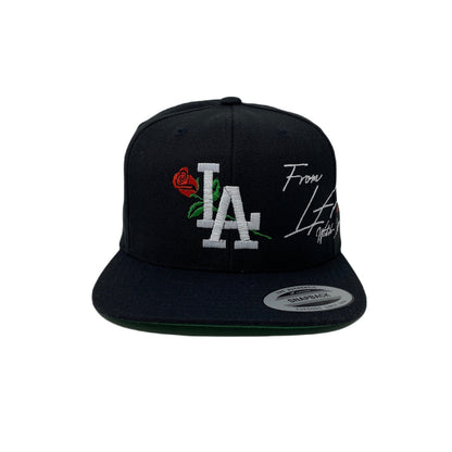 Los Angeles LA Rose With Love Heart Snapback Hat