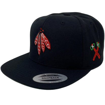 Indian RED Feathers Tomahawk Snapback Hat