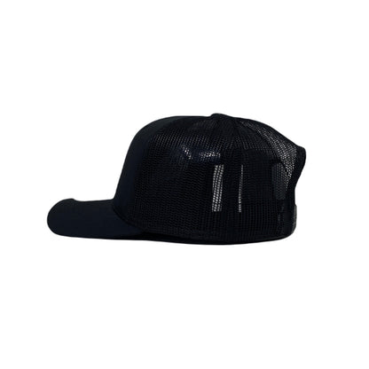 Los Angeles LA Rose Flower White Trucker Hat in Black
