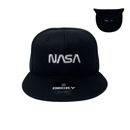 Space White Snapback Hat All Black