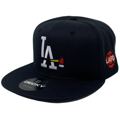 Los Angeles Fire Department Snapback Hat All Black