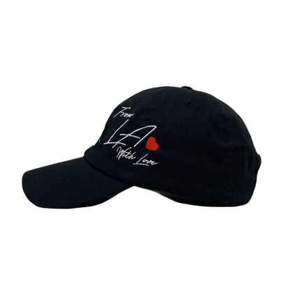 Los Angeles LA Rose With Love Heart Slouch Dad Hat
