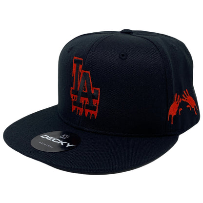 Los Angeles LA Drip Bloody Hands Halloween Snapback Hat