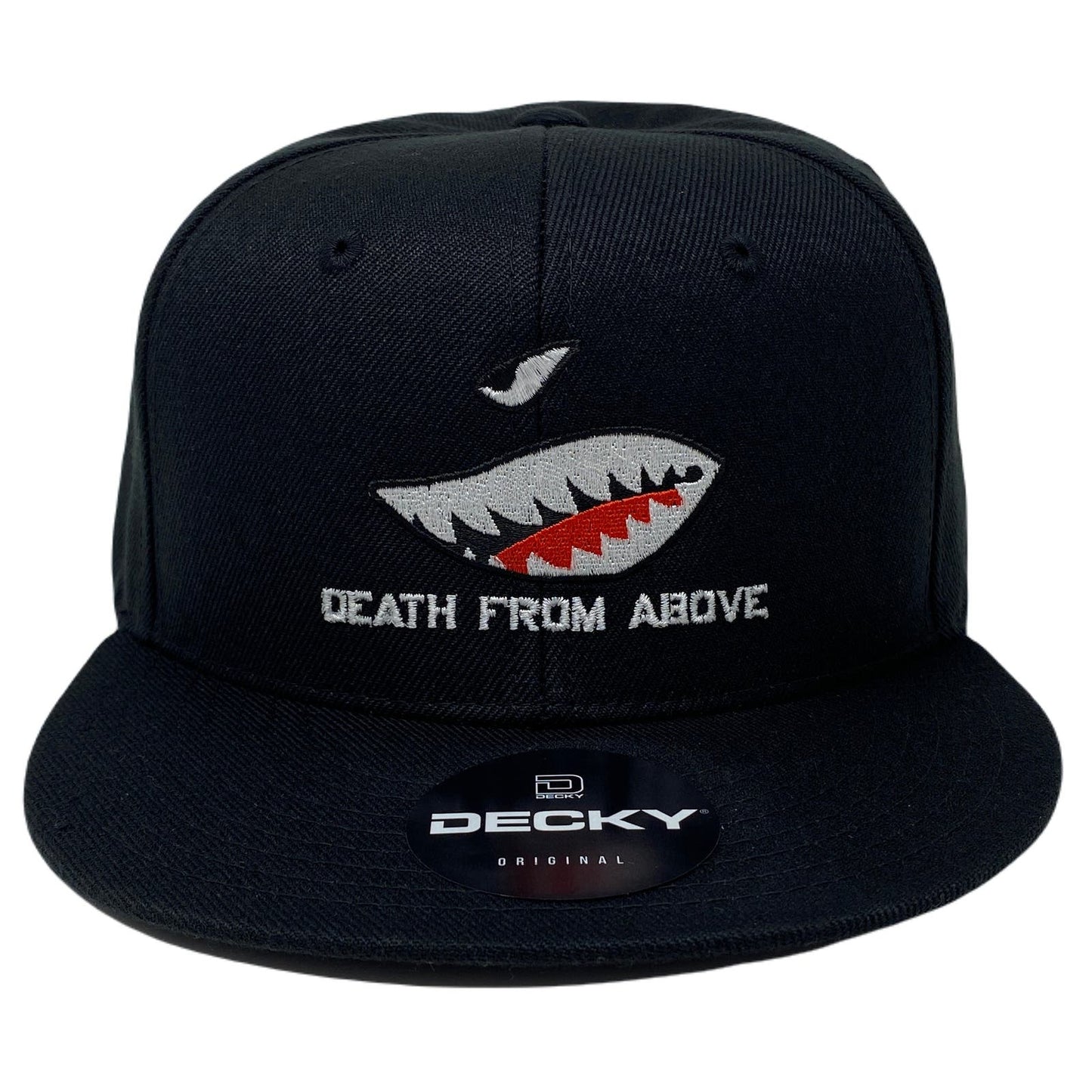 Shark Teeth Snapback Hat All Black