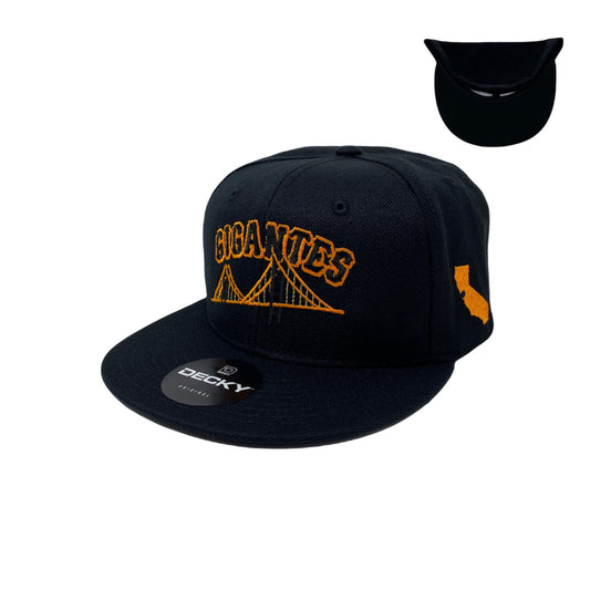 Gigantes California State Snapback Hat All Black