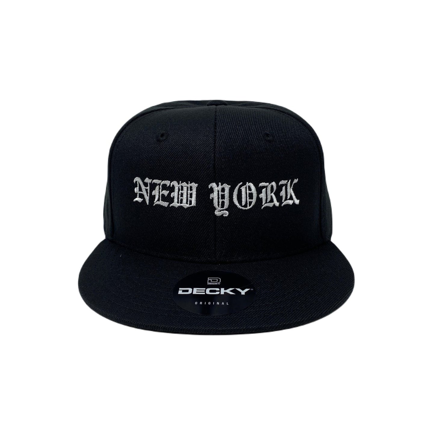 New York City Old English Snapback Hat All Black