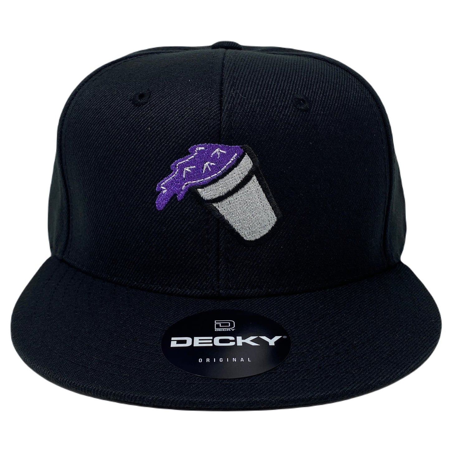 Purple Drank Snapback Hat All Black