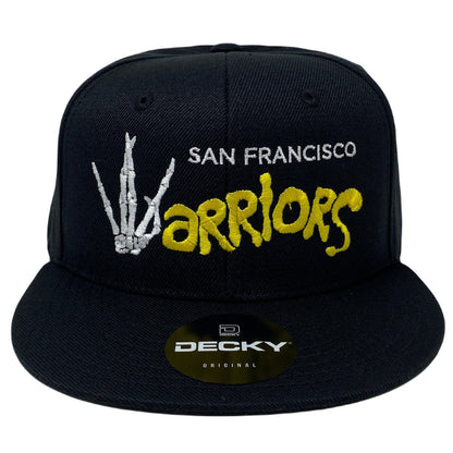 Warriors Bone Snapback Hat All Black