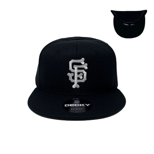 San Francisco Bones Snapback Hat All Black